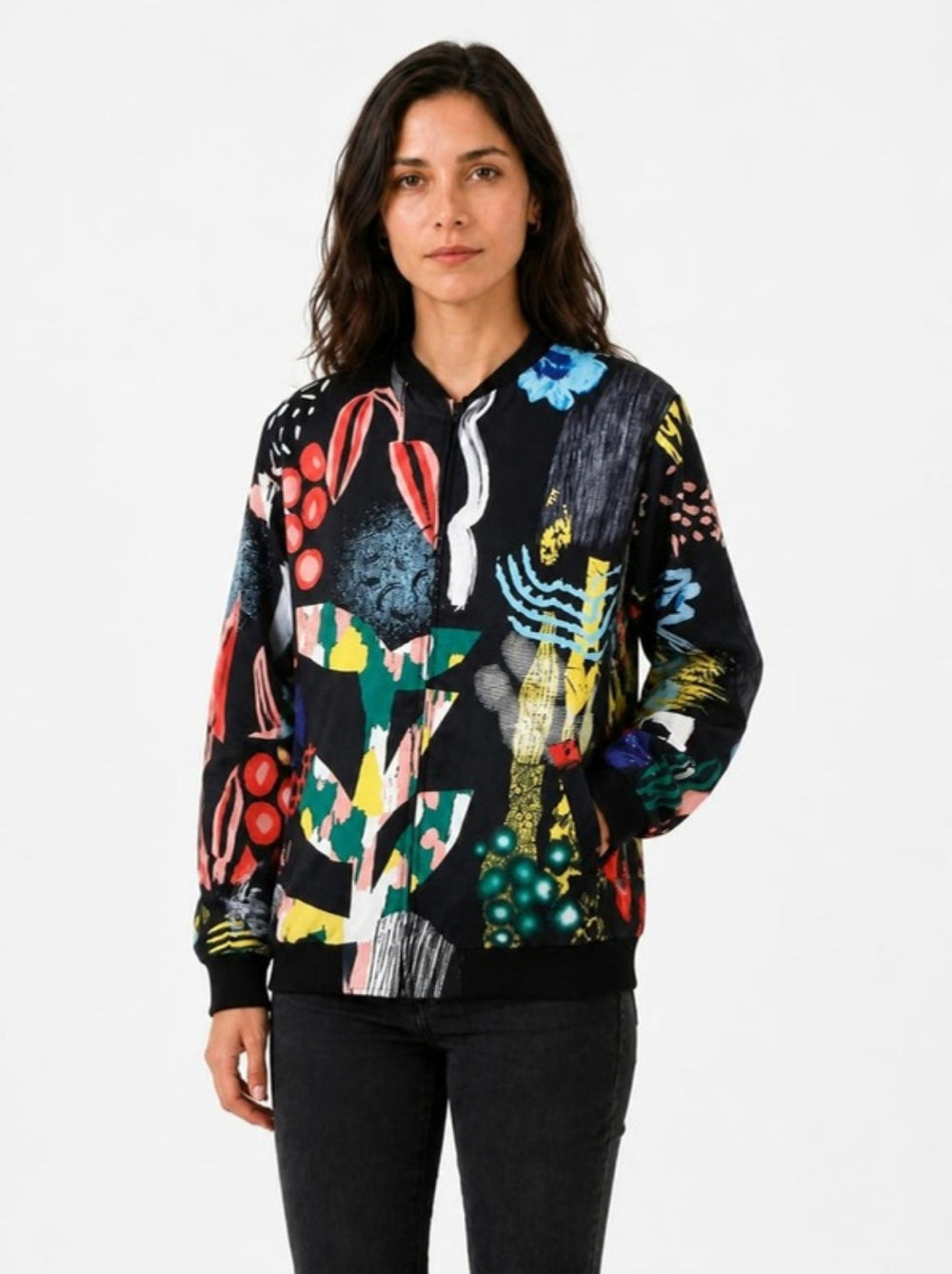 Bomber Rondalla Negro corte relajado