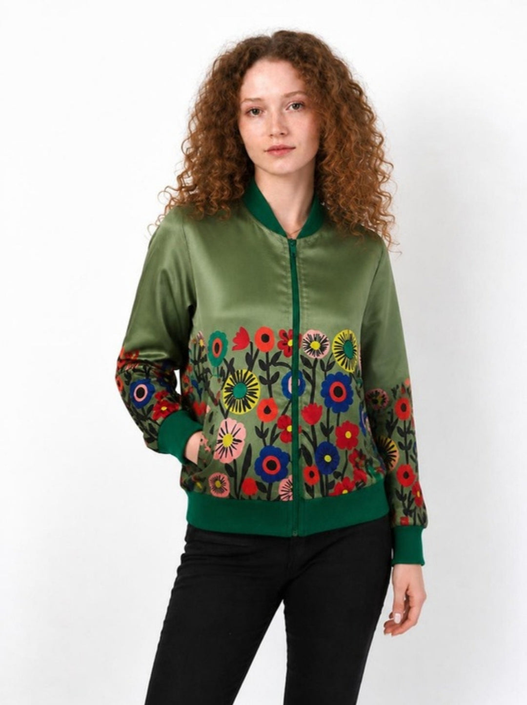 Bomber Sanastasia Verde corte relajado