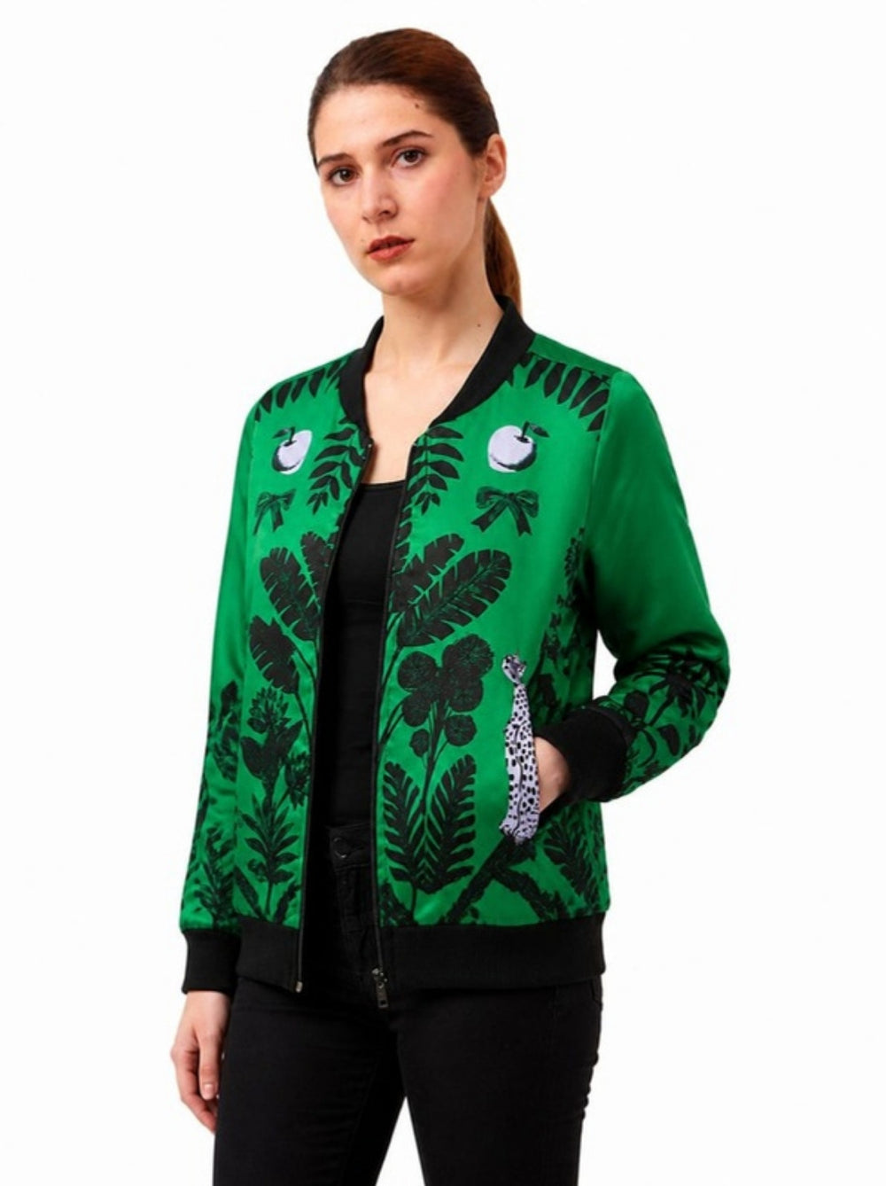 Bomber Verde Paraíso corte relajado