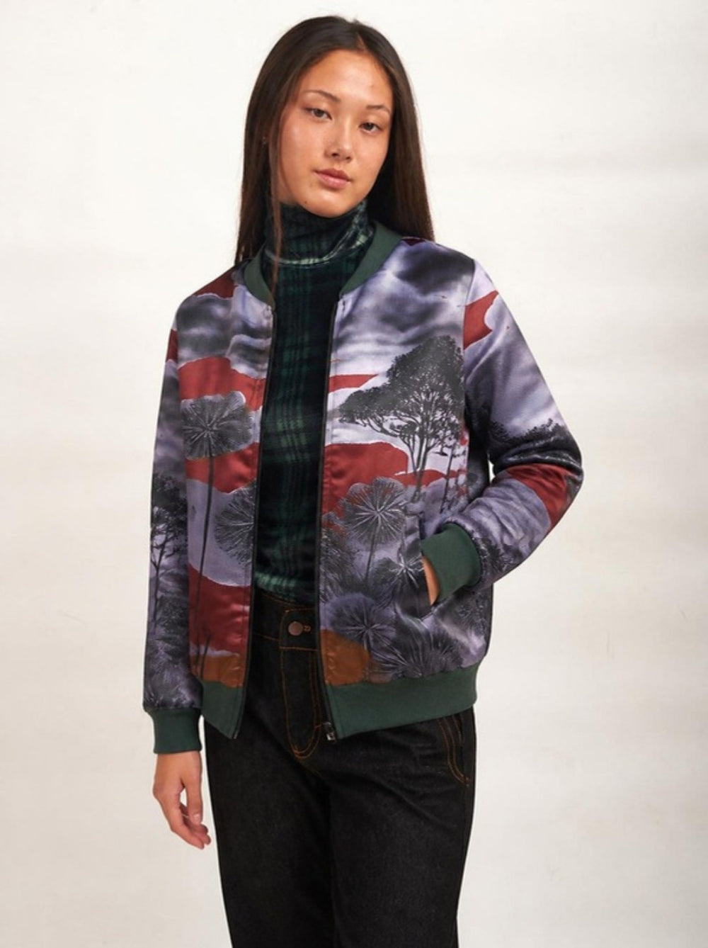 Bomber Alba Tartán corte relajado