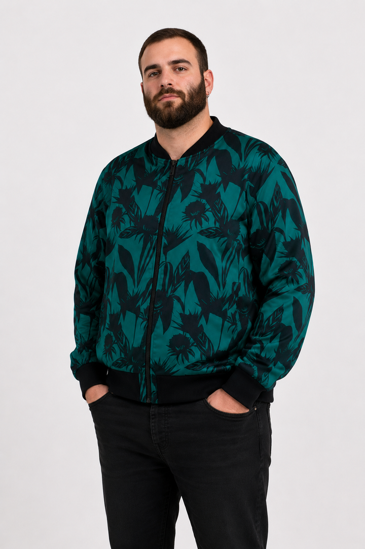 Chaqueta Bomber Raso Verde rondaia