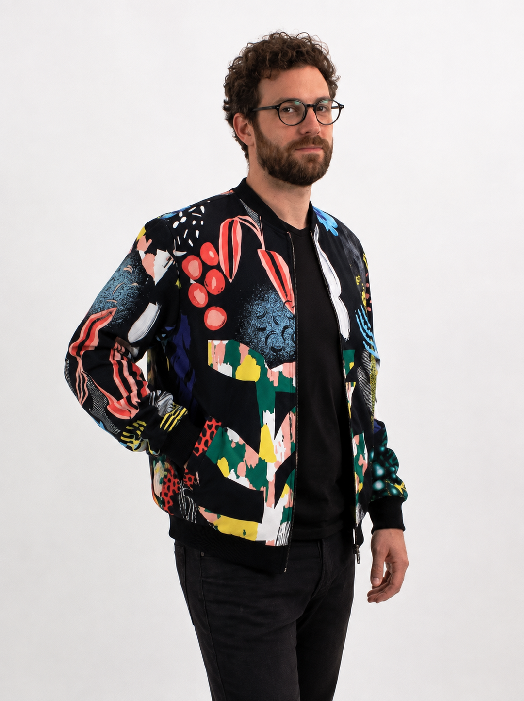 Chaqueta Bomber Rondalla Negro Plus