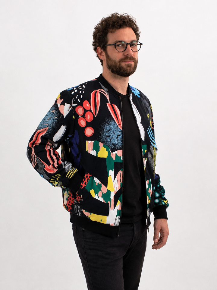 Chaqueta Bomber Rondalla Negro Plus