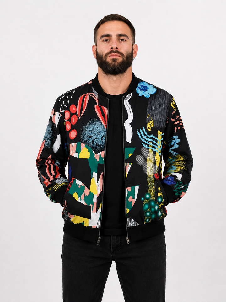Chaqueta Bomber Rondalla Negro Plus