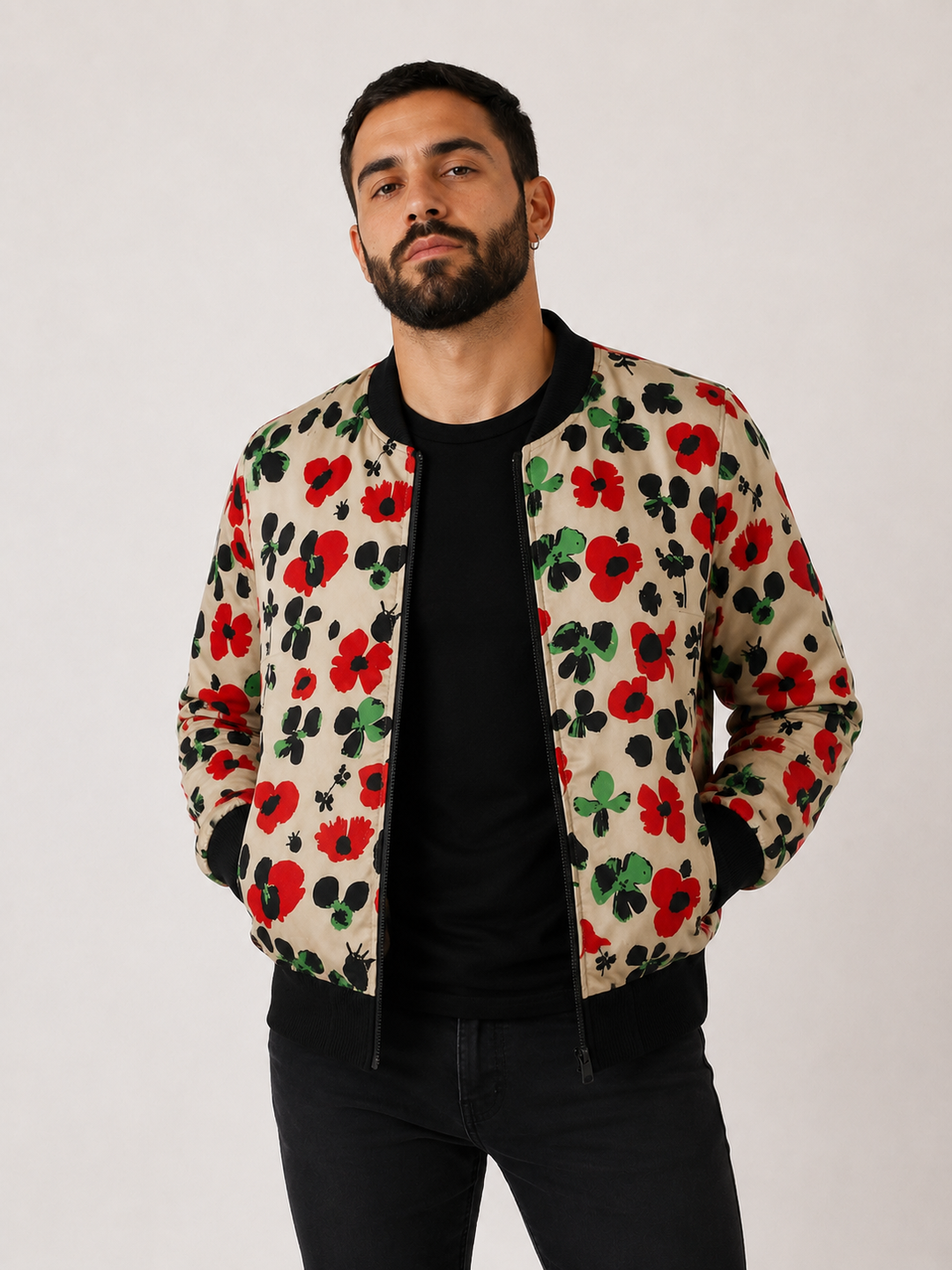 Chaqueta Bomber Sanastasia Beige Plus