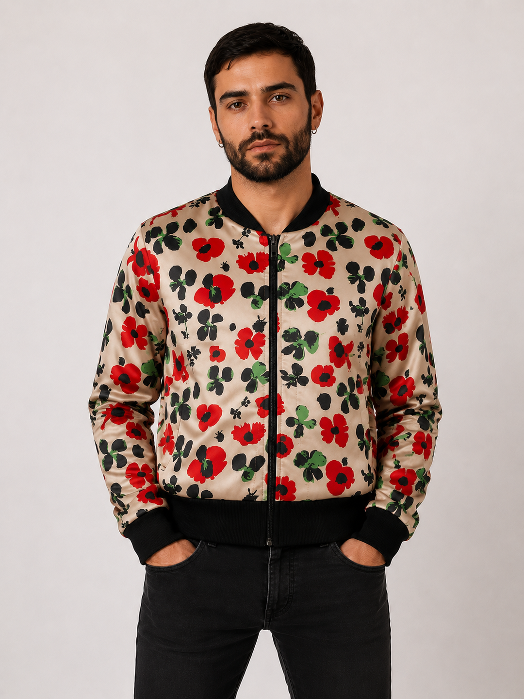 Chaqueta Bomber Sanastasia Beige Plus