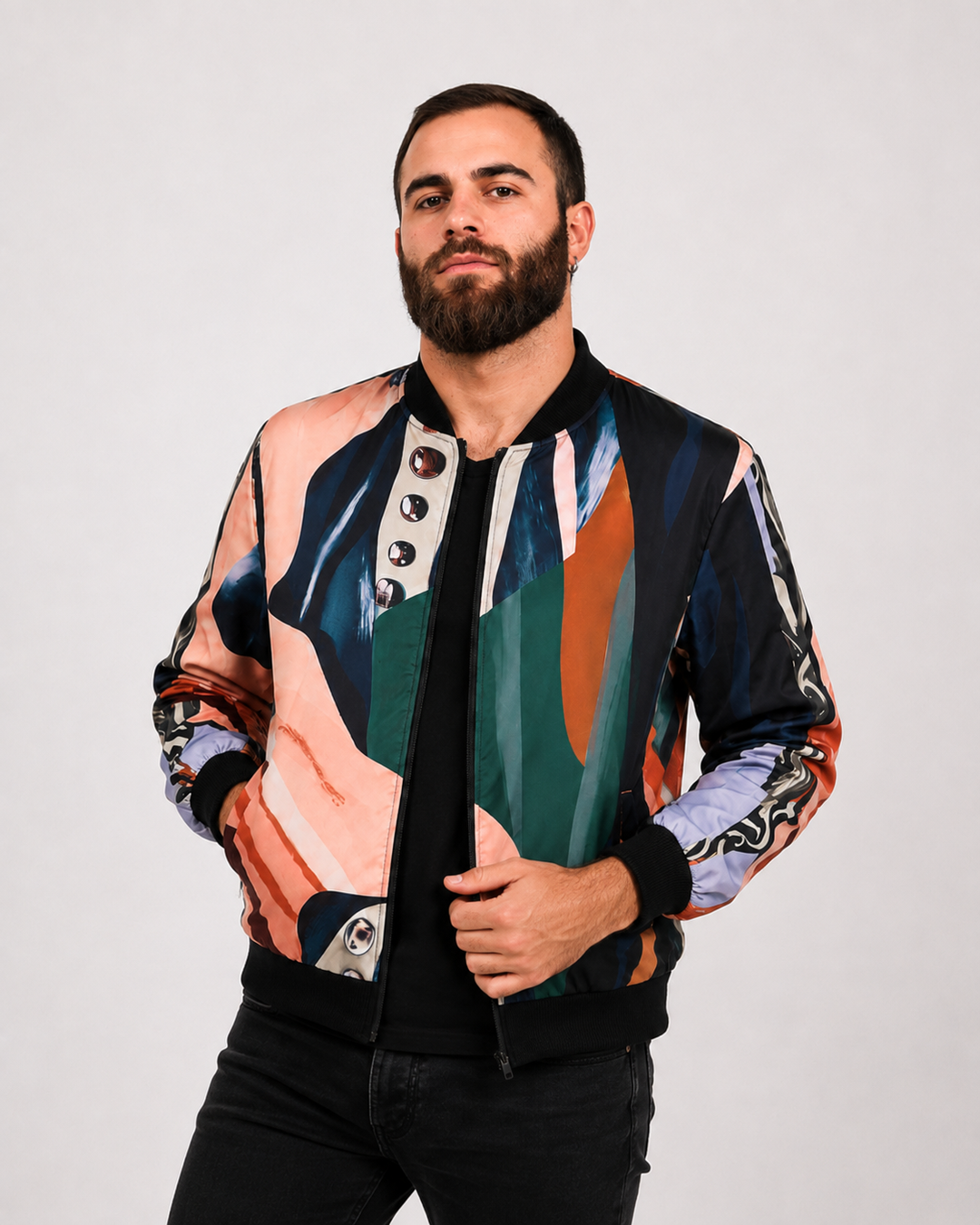Chaqueta Bomber Sanastasia Collage Plus