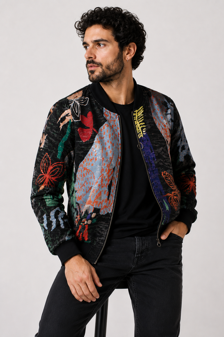 Chaqueta Bomber night negro Plus