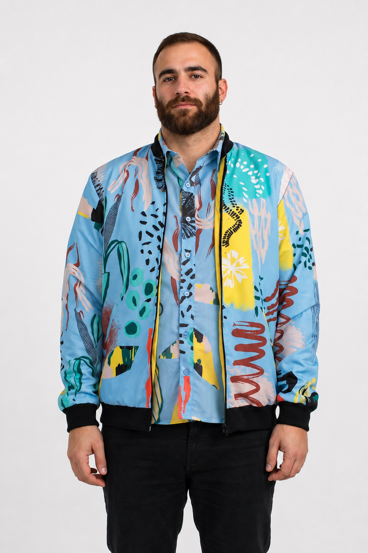 Chaqueta bomber Celeste