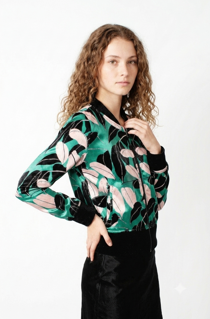 Chaqueta Bomber Raso Selva