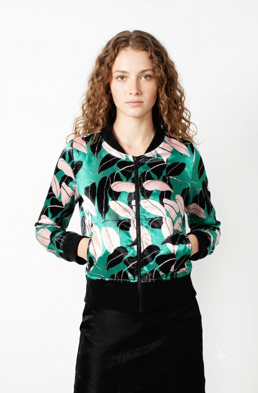 Chaqueta Bomber Raso Selva