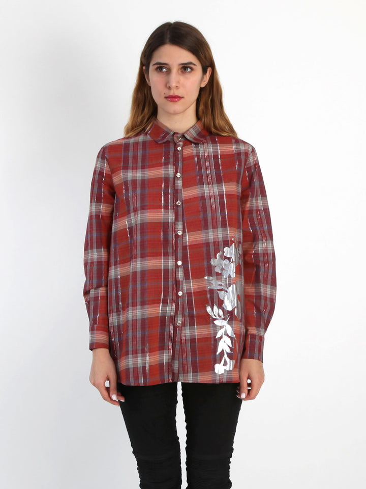 Blusa cuadrille folia plata