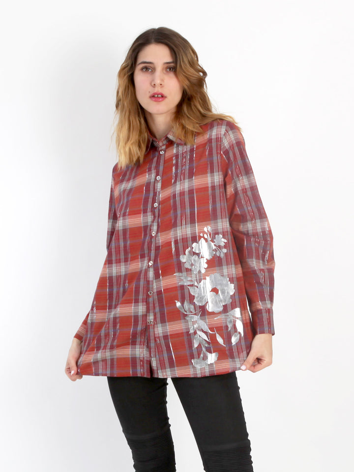 Blusa cuadrille folia plata