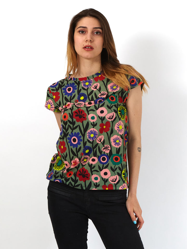 Polera de Jersey Sanastasia Floral Verde