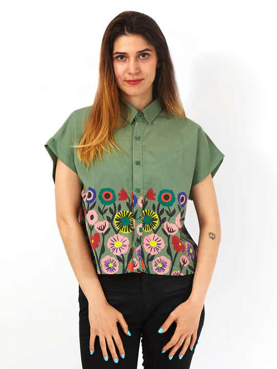 Blusa Sanastasia Floral Verde