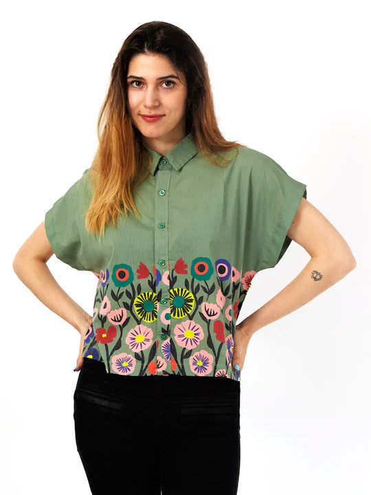 Blusa Sanastasia Floral Verde