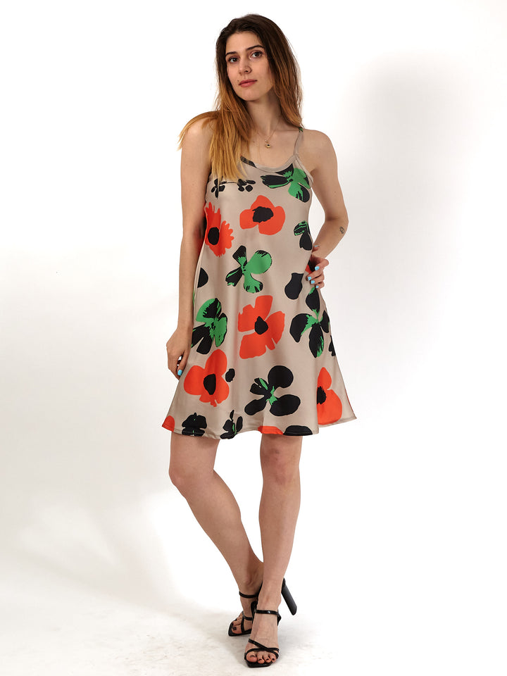 Vestido Lencero Sanastasia Beige Floral