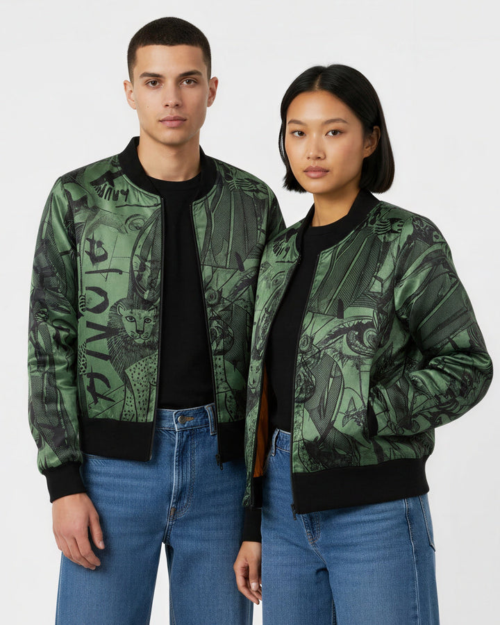 Chaqueta Bomber Sanastasia  Verde gráfico