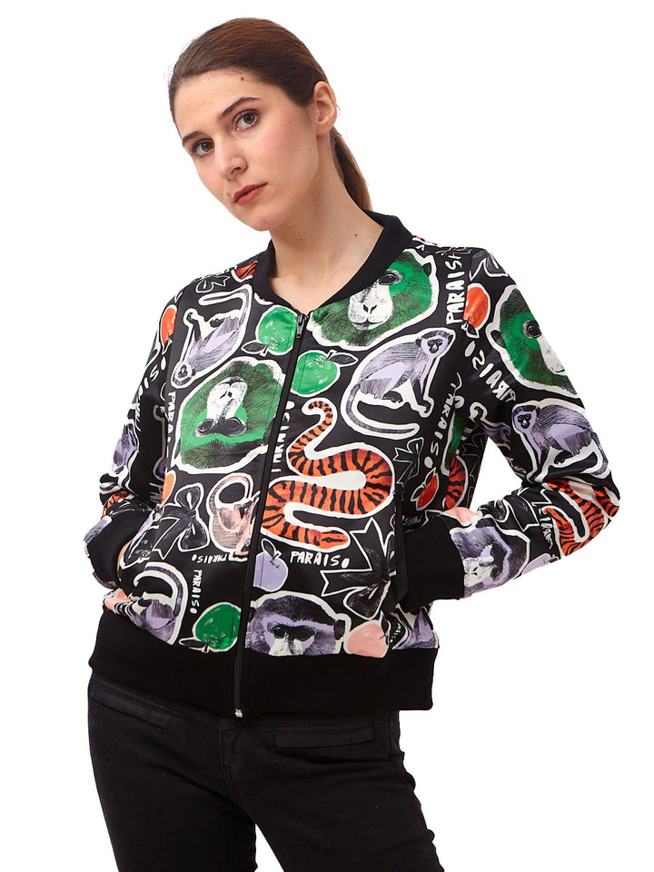 Chaqueta Bomber Paraíso Negro Collage