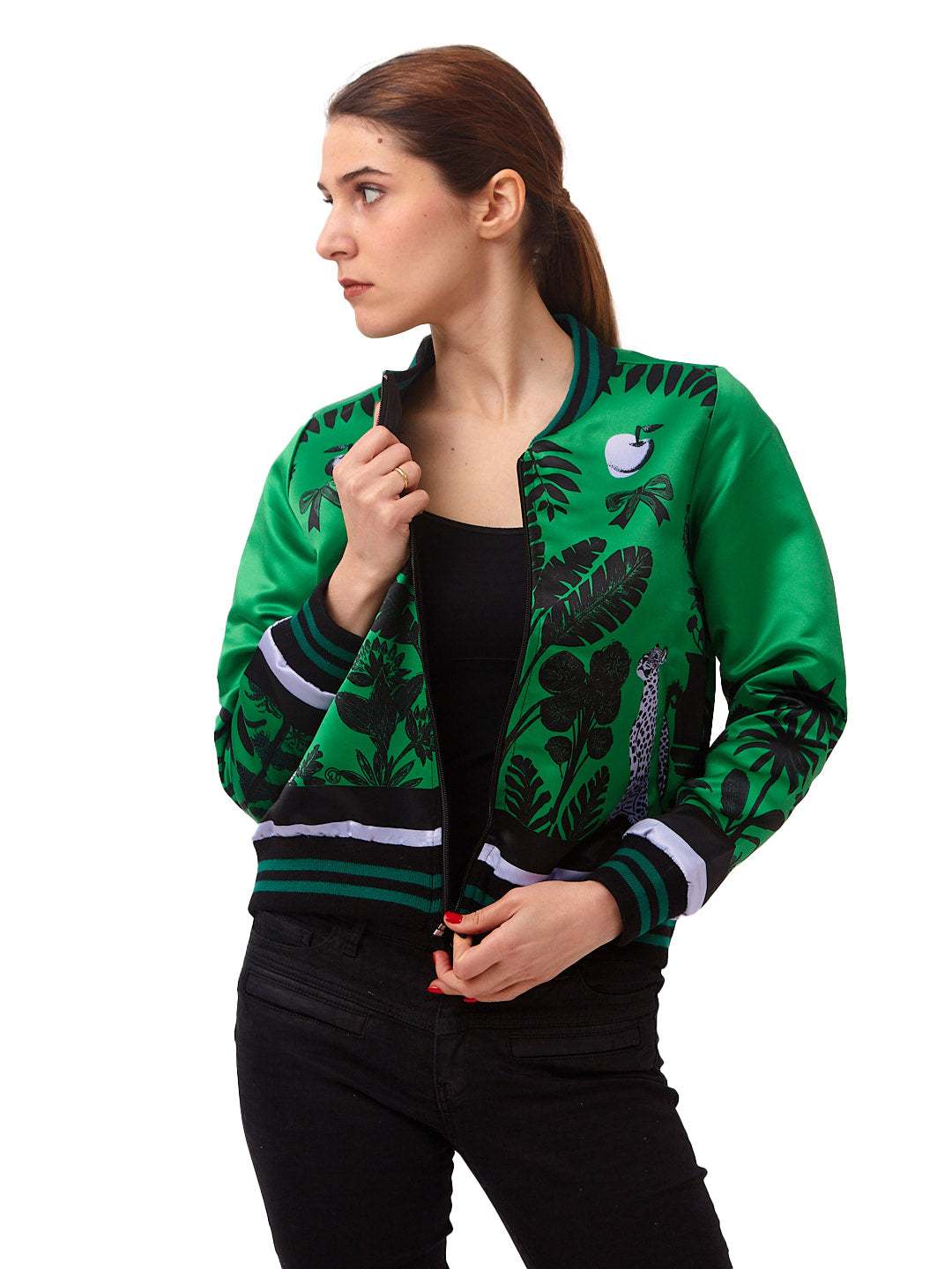 Chaqueta Bomber Verde Paraíso