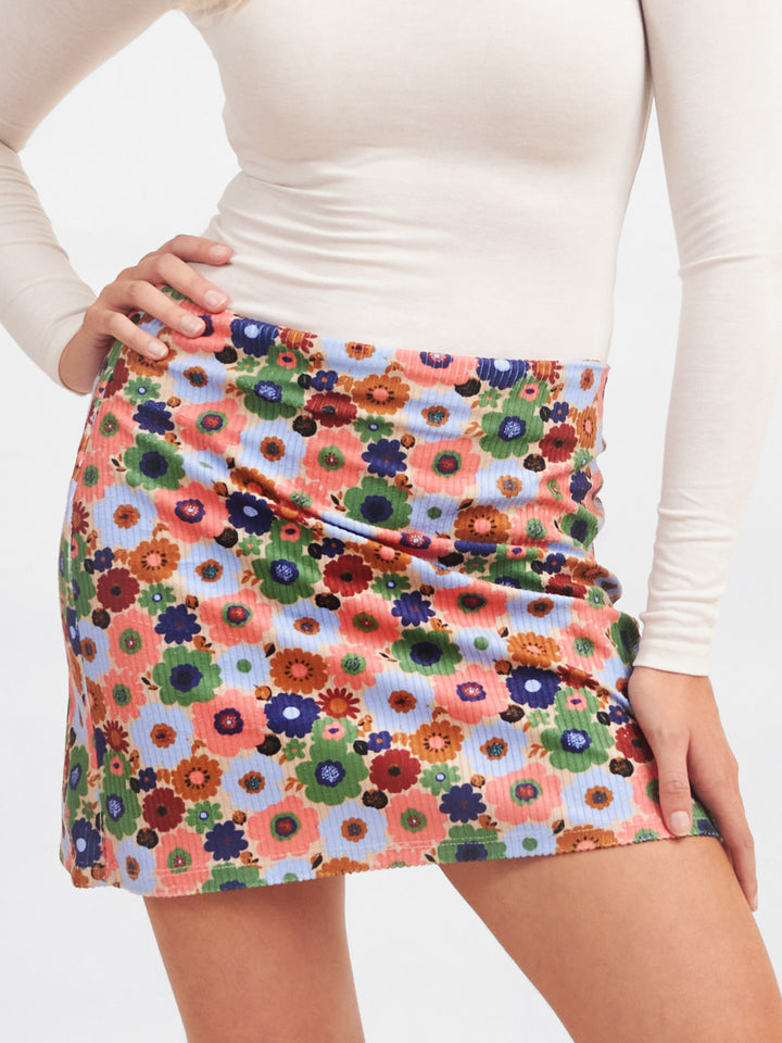 Mini Falda Cotelé Alba Floral