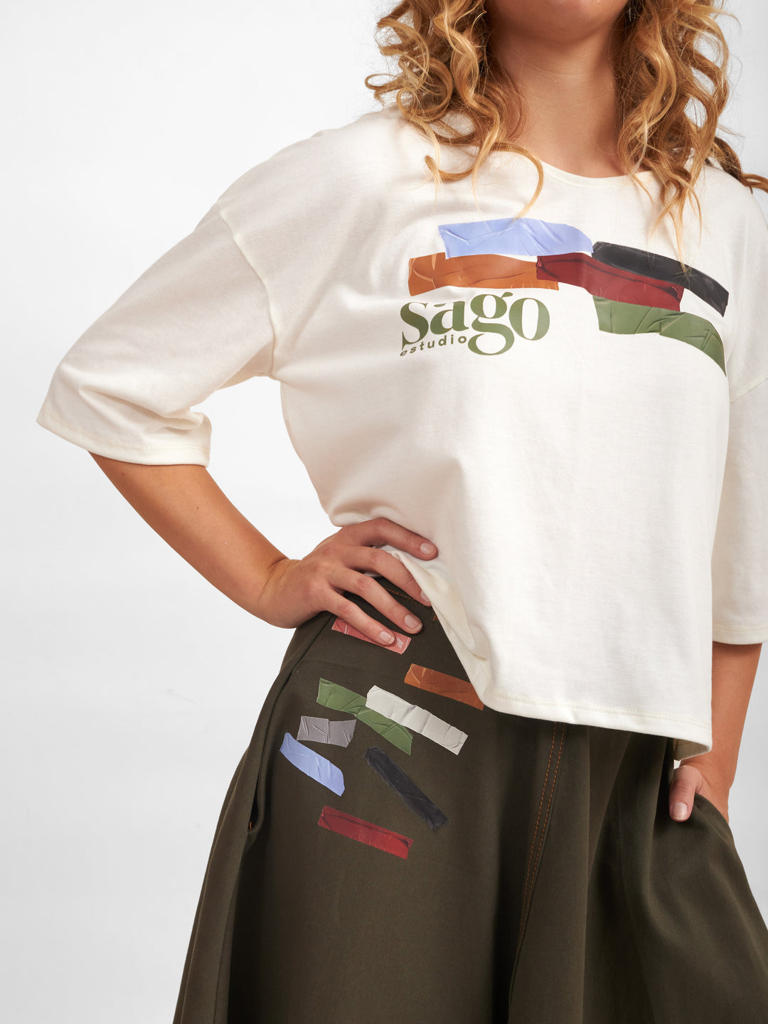 Polera Alba Oversize Blanca Algodón