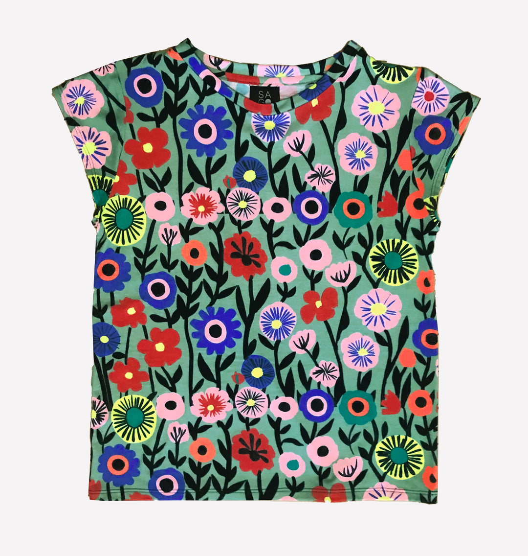 Polera de Jersey Sanastasia Floral Verde